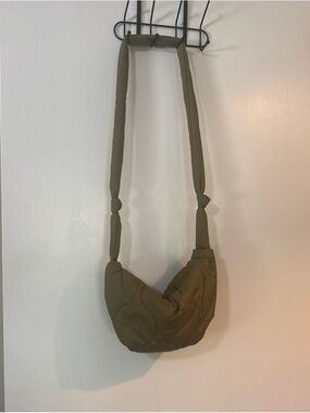 Zella Olive Green Quilted Crossbody Bag